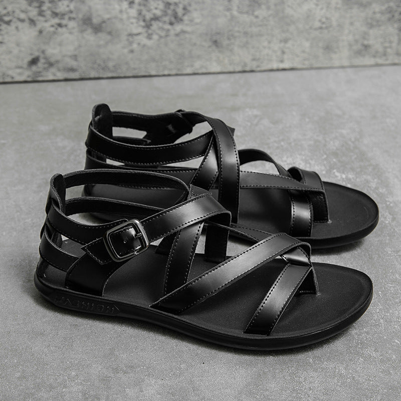 2026 Summer New Large Size Men's Sandals, Teenager Street Fashion Shoes, Breathable Casual Men's Shoes
