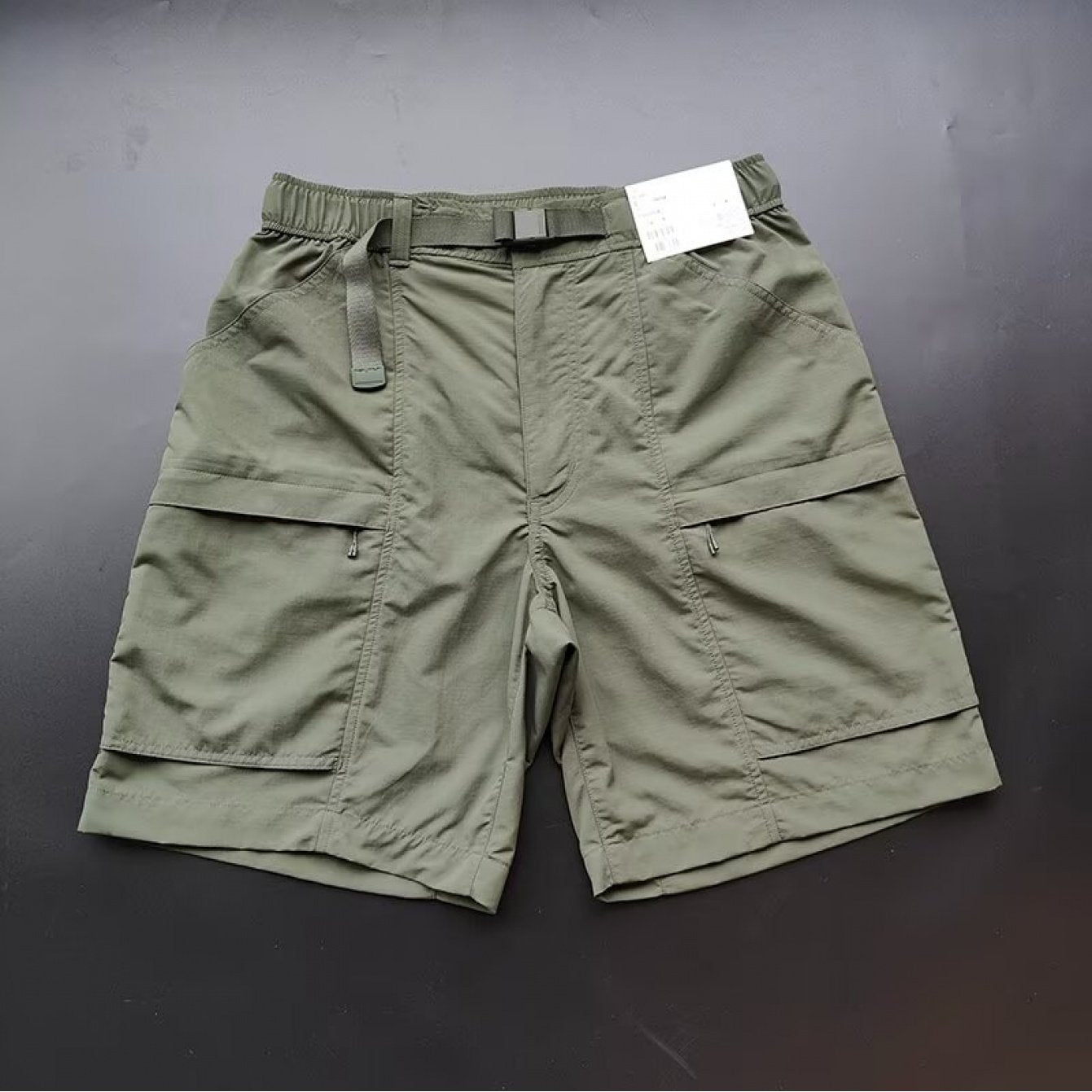 Summer Lightweight Mountain-Style Outdoor Work Shorts for Women, Japanese Easy Multi-Pocket Solid Color Quick-Dry Quarter-Length Shorts for Men