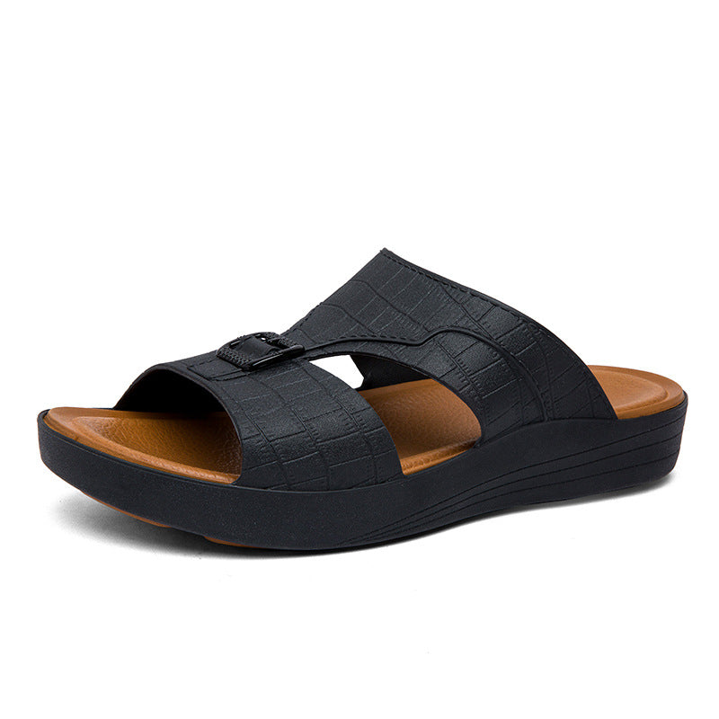 Summer Fashion Outdoor Dad Slippers, Plus Size Thick Sole Men's Casual Slippers
