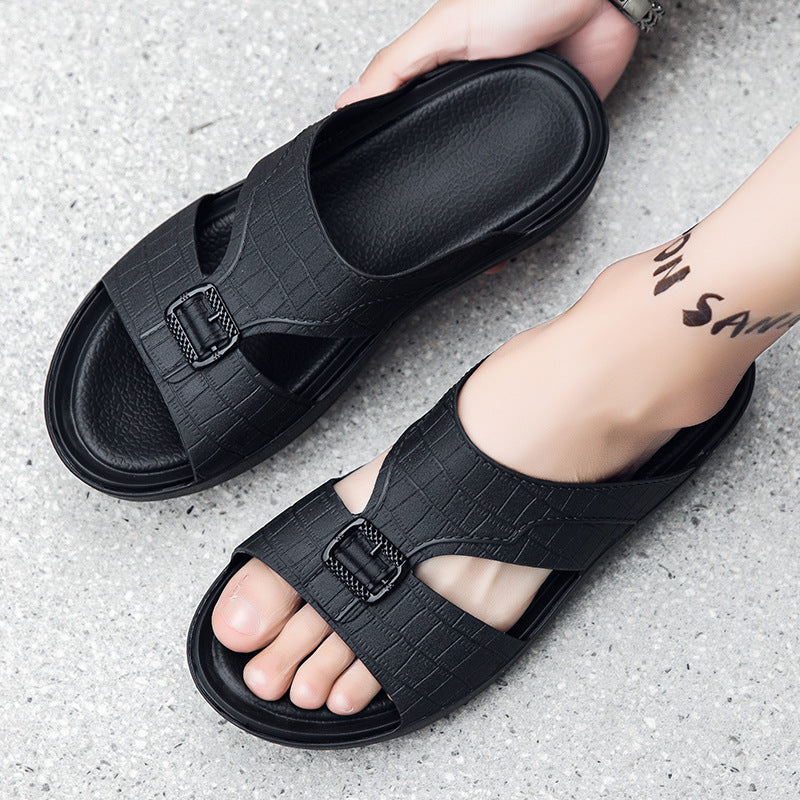 Summer Fashion Outdoor Dad Slippers, Plus Size Thick Sole Men's Casual Slippers
