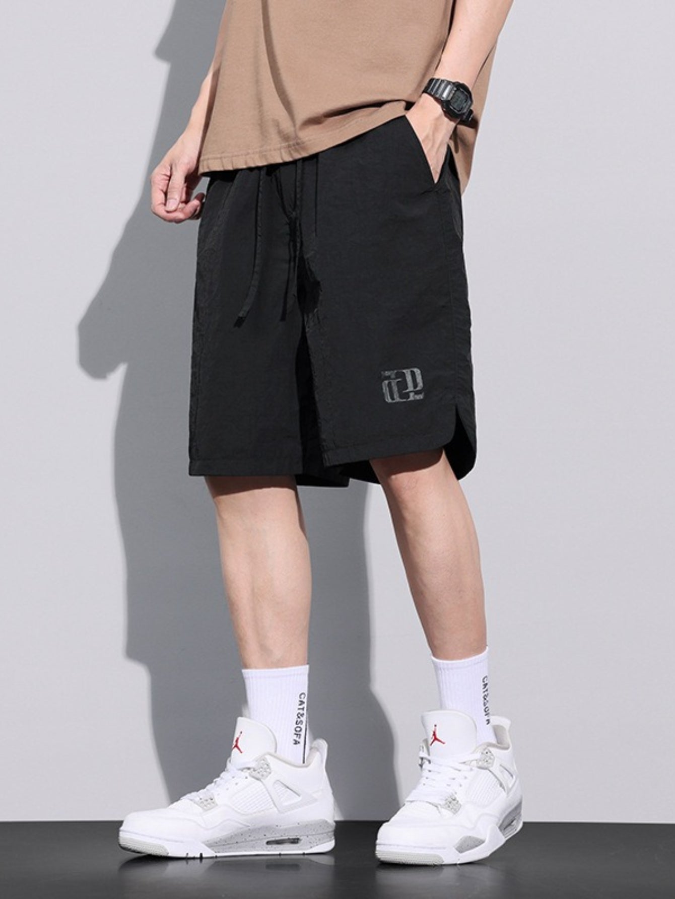 HERTALK 3pcs Men'S Summer Breathable Cargo Pants, Thin Quick-Drying Sports Shorts, Casual Five-Point Pants