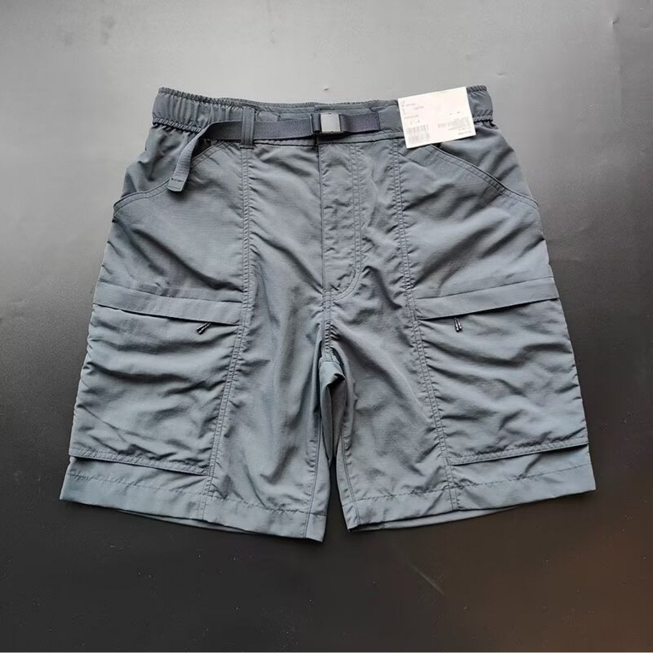 Summer Lightweight Mountain-Style Outdoor Work Shorts for Women, Japanese Easy Multi-Pocket Solid Color Quick-Dry Quarter-Length Shorts for Men