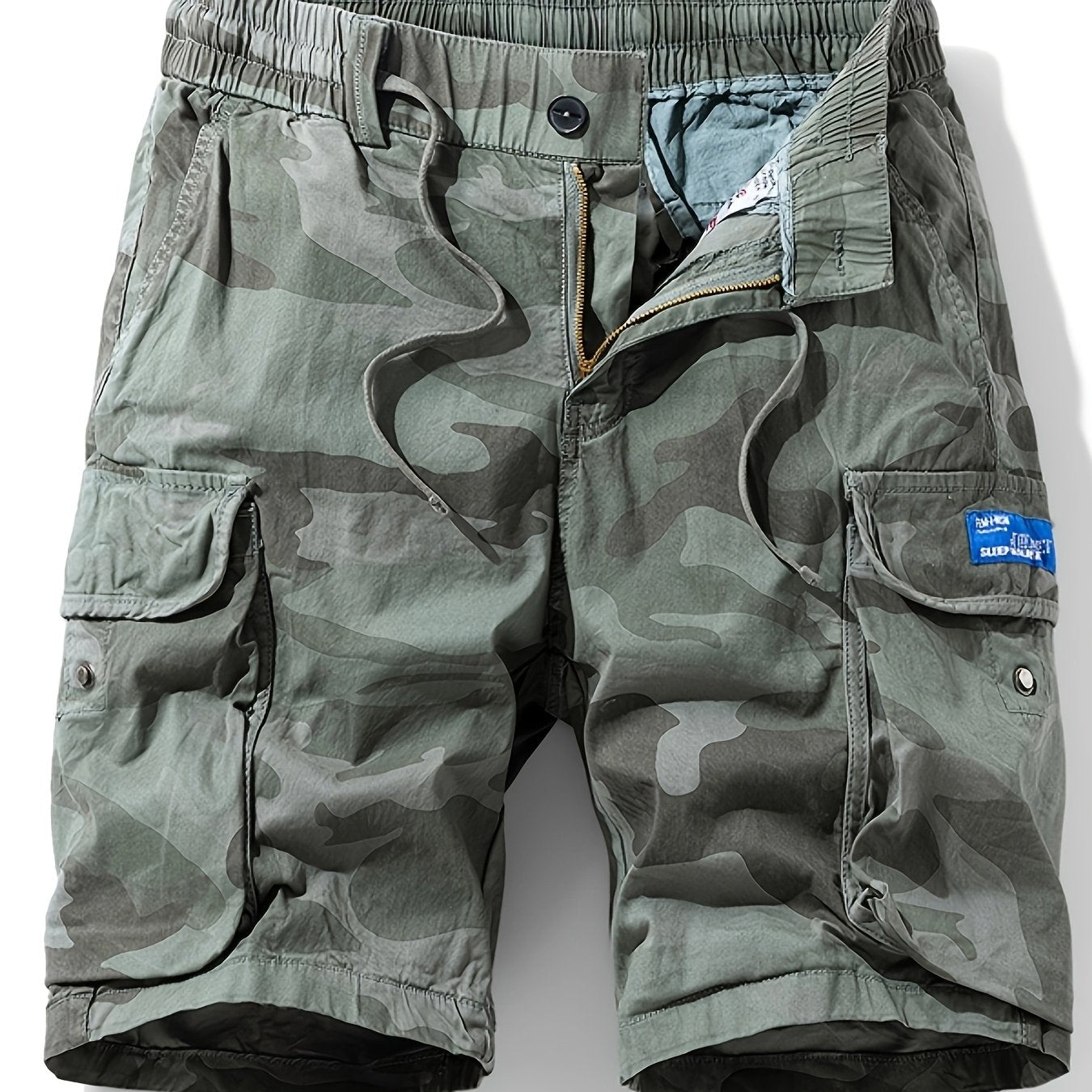 Men's Summer Shorts, Men's Outdoor Sports Street Hiking Camouflage Pants, Multi-pocket Trendy Loose Wide-leg Casual Fashion Simple Durable Drawstring Cargo Shorts