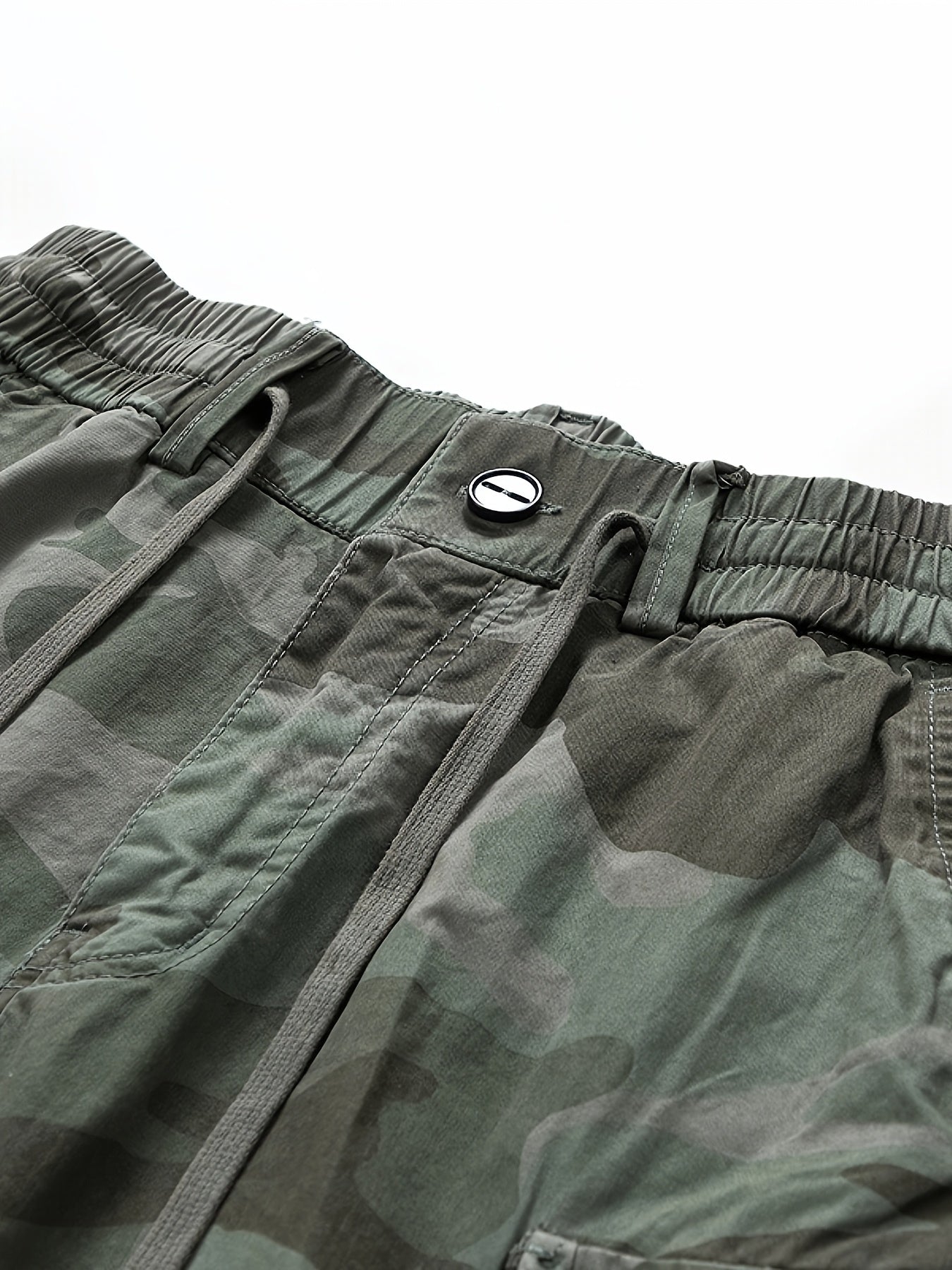 Men's Summer Shorts, Men's Outdoor Sports Street Hiking Camouflage Pants, Multi-pocket Trendy Loose Wide-leg Casual Fashion Simple Durable Drawstring Cargo Shorts