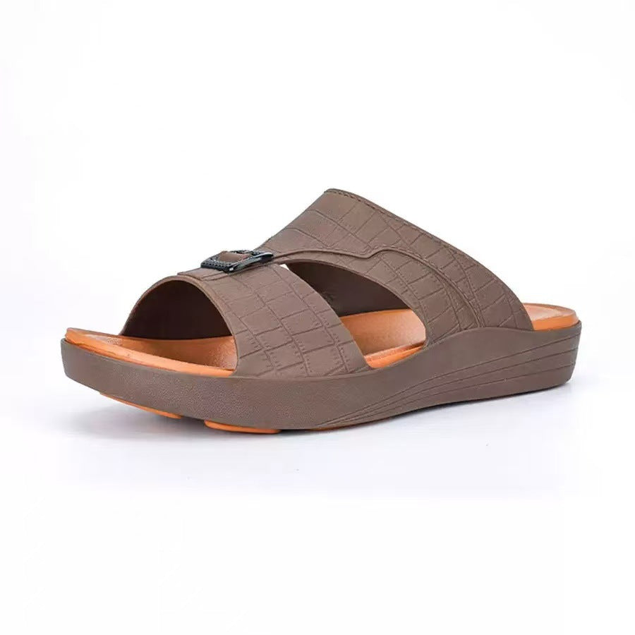 Summer Fashion Outdoor Dad Slippers, Plus Size Thick Sole Men's Casual Slippers