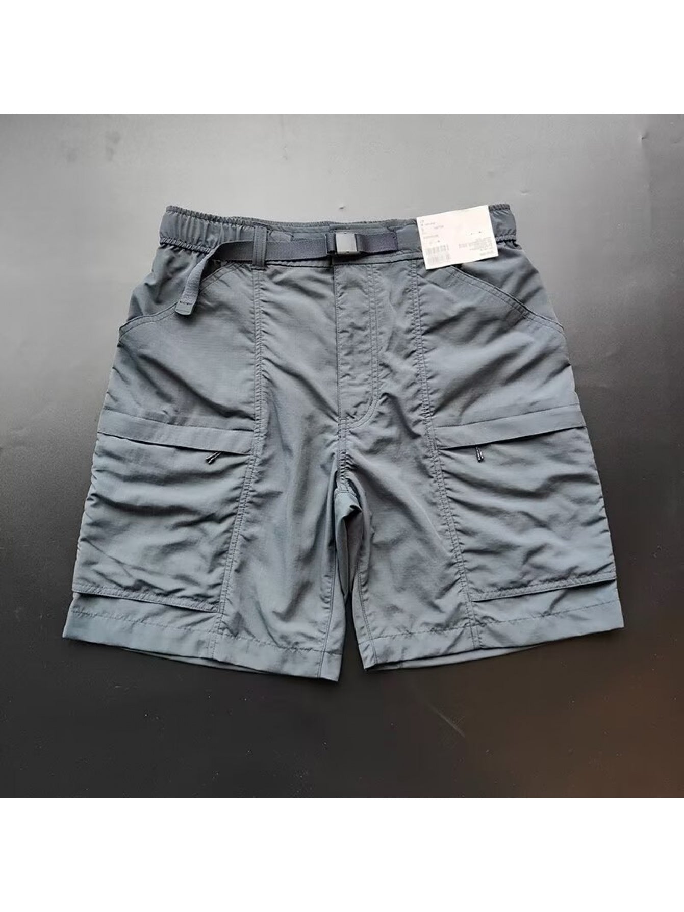 Summer Lightweight Mountain-Style Outdoor Work Shorts for Women, Japanese Easy Multi-Pocket Solid Color Quick-Dry Quarter-Length Shorts for Men