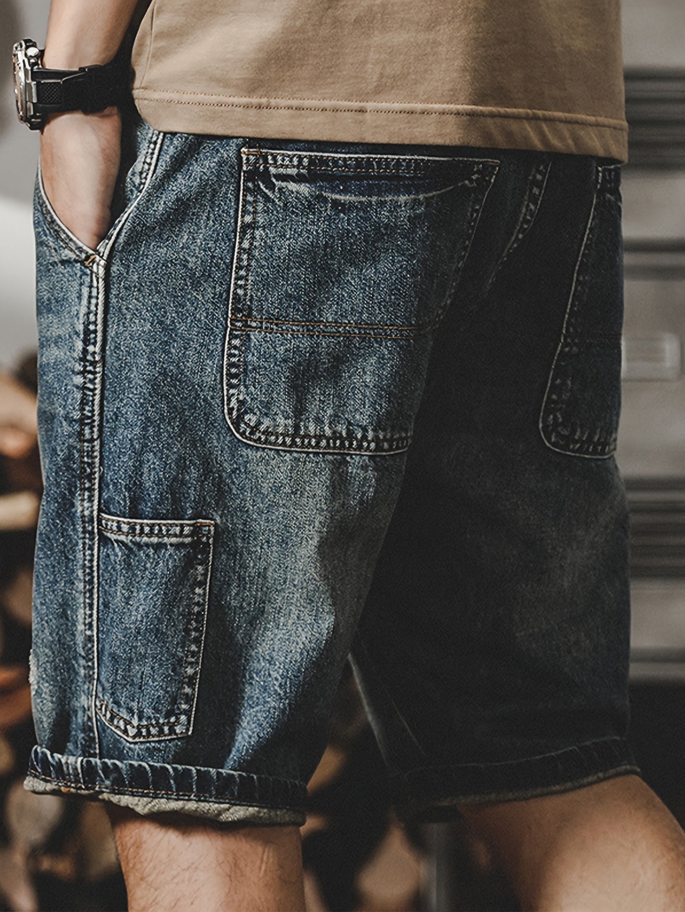 Summer Men'S Fashionable Denim Shorts Trend New American Business Summer Cool Denim Shorts Men'S Comfortable Denim Shorts Classic Design Casual Shorts