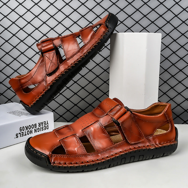Men's Summer Breathable Stitched Beach Sandals Lightweight Comfortable Trendy Outdoor Casual Walking Shoes 2026