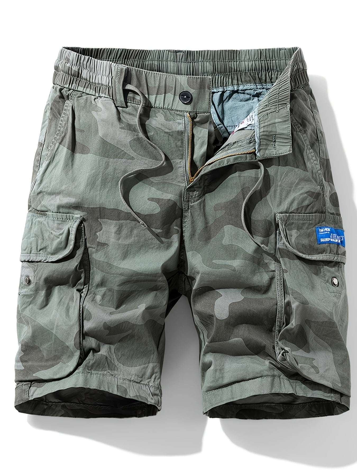 Men's Summer Shorts, Men's Outdoor Sports Street Hiking Camouflage Pants, Multi-pocket Trendy Loose Wide-leg Casual Fashion Simple Durable Drawstring Cargo Shorts