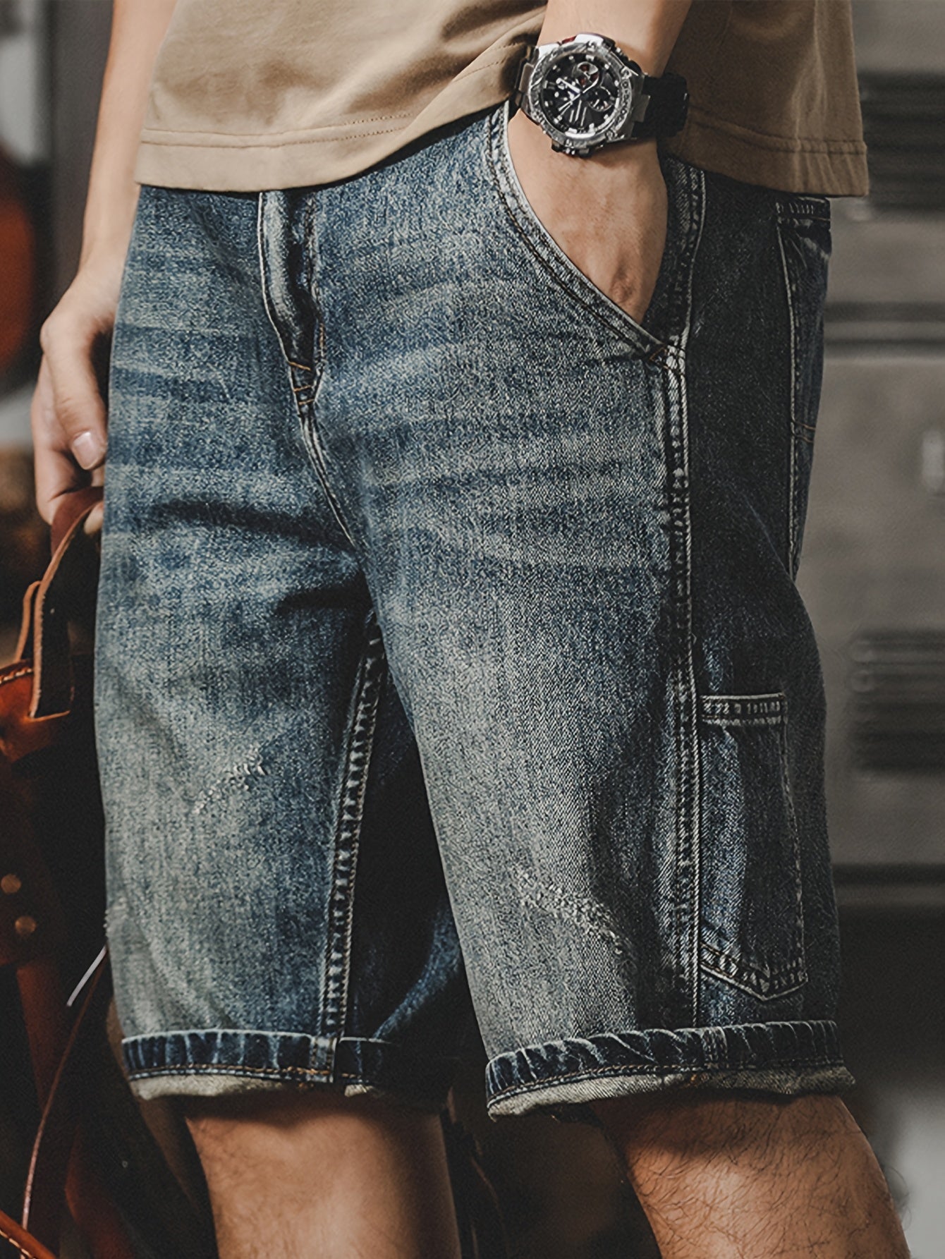 Summer Men'S Fashionable Denim Shorts Trend New American Business Summer Cool Denim Shorts Men'S Comfortable Denim Shorts Classic Design Casual Shorts