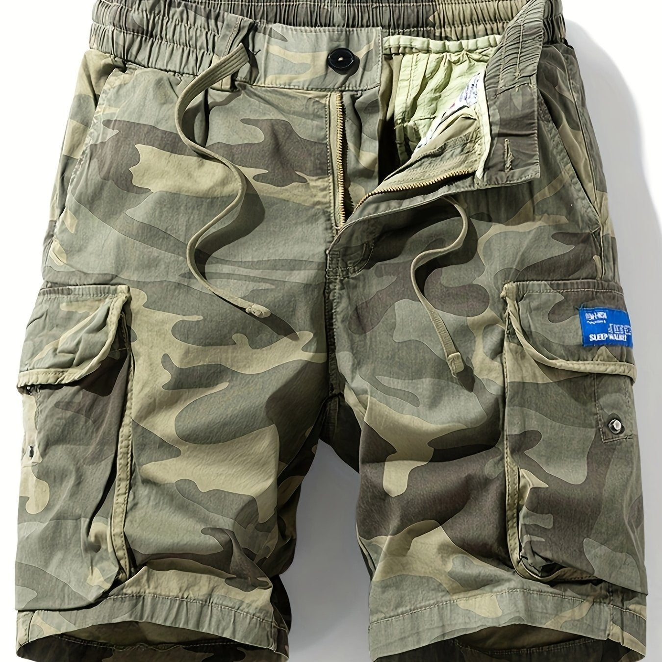 Men's Summer Shorts, Men's Outdoor Sports Street Hiking Camouflage Pants, Multi-pocket Trendy Loose Wide-leg Casual Fashion Simple Durable Drawstring Cargo Shorts